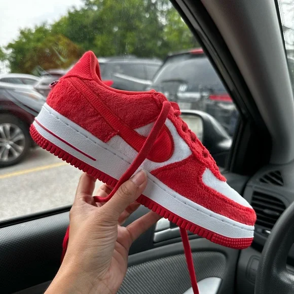 Nike Air Force 1 Red and White Sneakers - Picture 3 of 7